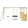 Rebo Wooden Garden Swing Set with Extra-Long Monkey Bars - Sage Green - Image 6