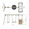 Rebo Wooden Garden Swing Set with Extra-Long Monkey Bars - Sage Green - Image 2