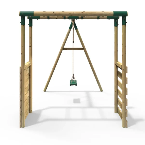 Rebo Wooden Garden Swing Set with Monkey Bars - Solar Green - Image 5