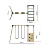 Rebo Wooden Garden Swing Set with Monkey Bars - Venus Green - Image 2