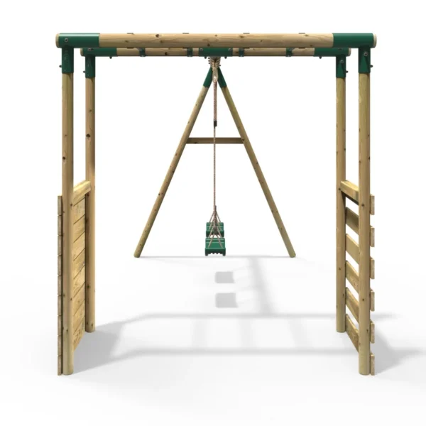 Rebo Wooden Garden Swing Set with Monkey Bars - Venus Green - Image 5