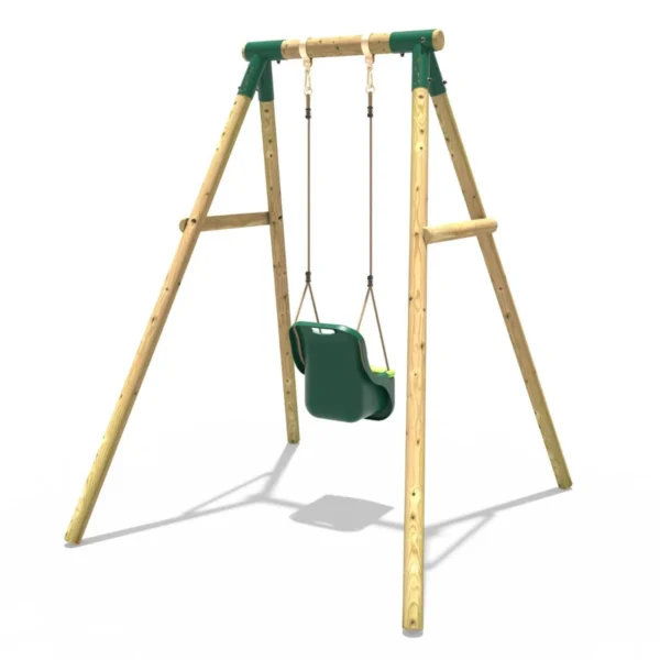 Rebo Wooden Single Garden Swing Set - Baby Seat - Pluto - Image 3