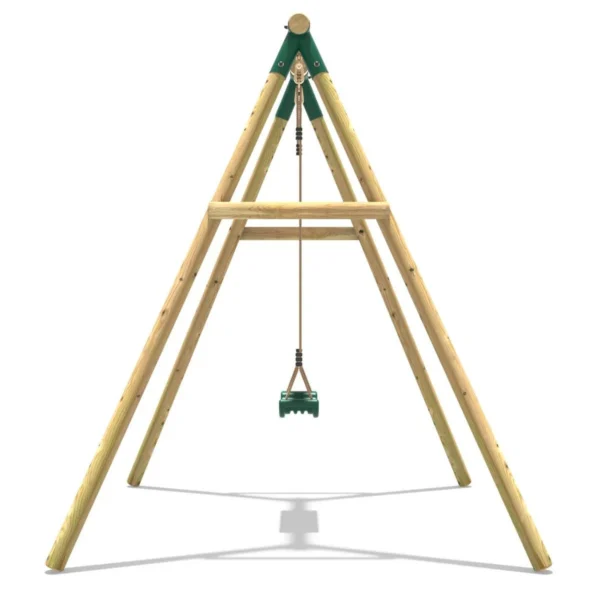 Rebo Wooden Single Garden Swing Set - Solar - Image 2