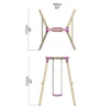 Rebo Wooden Single Garden Swing Set - Solar Pink - Image 2