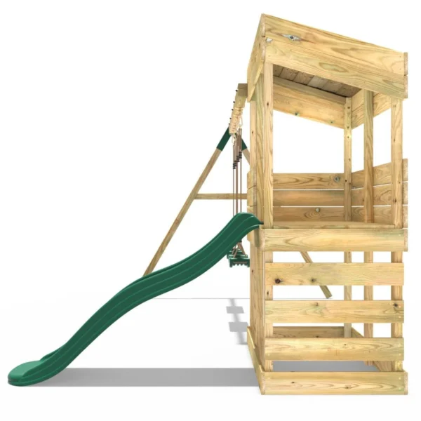 Rebo Wooden Lookout Tower Playhouse with 6ft Slide & Swing - Bryce - Image 3