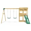 Rebo Wooden Lookout Tower Playhouse with 6ft Slide & Swing - Bryce - Image 4