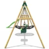Rebo Wooden Swing Set plus Deck & Slide - Halley Green - Image 6