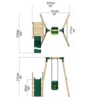 Rebo Wooden Swing Set plus Deck & Slide - Pluto Green - Image 2