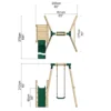 Rebo Wooden Swing Set plus Deck & Slide - Solar Green - Image 2
