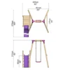 Rebo Wooden Swing Set plus Deck & Slide - Solar Pink - Image 2
