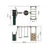 Rebo Wooden Swing Set with Monkey Bars plus Deck & 6ft Slide - Satellite Green - Image 2