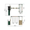 Rebo Wooden Swing Set with Monkey Bars plus Deck & 6ft Slide - Venus Green - Image 2