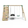 Rebo Wooden Swing Set with Up and Over Climbing Wall - Sage Green - Image 7