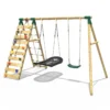 Rebo Wooden Swing Set with Up and Over Climbing Wall - Sage Green - Image 8