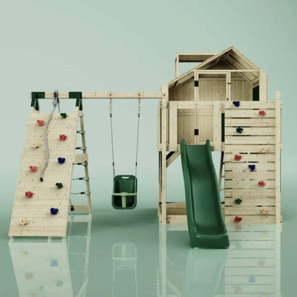 PolarPlay Kids Climbing Tower & Playhouse - Climb & Swing Thora Green - Image 4