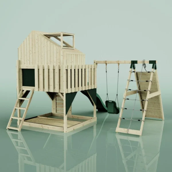 PolarPlay Kids Climbing Tower & Playhouse - Climb & Swing Thora Green - Image 2