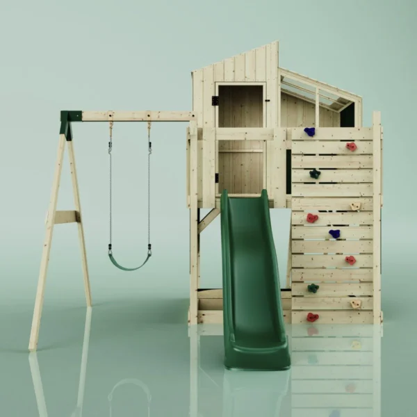 PolarPlay Kids Climbing Tower & Playhouse - Swing Balder Green - Image 4