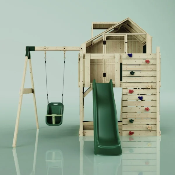 PolarPlay Kids Climbing Tower & Playhouse - Swing Eerika Green - Image 4