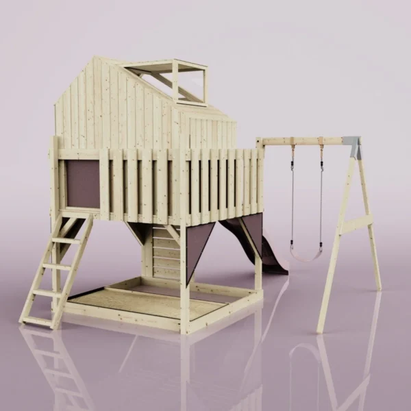 PolarPlay Kids Climbing Tower & Playhouse - Swing Brenna Rose - Image 2