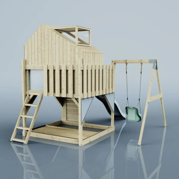 PolarPlay Kids Climbing Tower & Playhouse - Swing Eerika Mist - Image 2